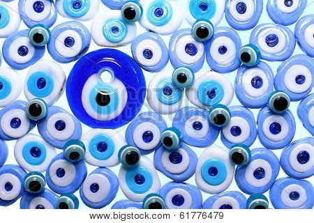 Evil Eye Amulets With Isolated White Background