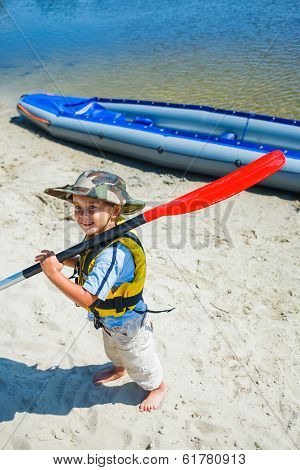 Boy kayaking