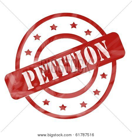 Red Weathered Petition Stamp Circles And Stars