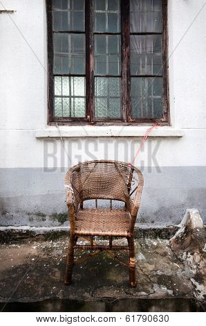 Abandoned Wicker Chair In The Pingjiang District Of Suzhou, China