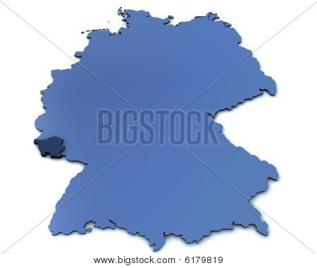 Mapa Německa - Sársko