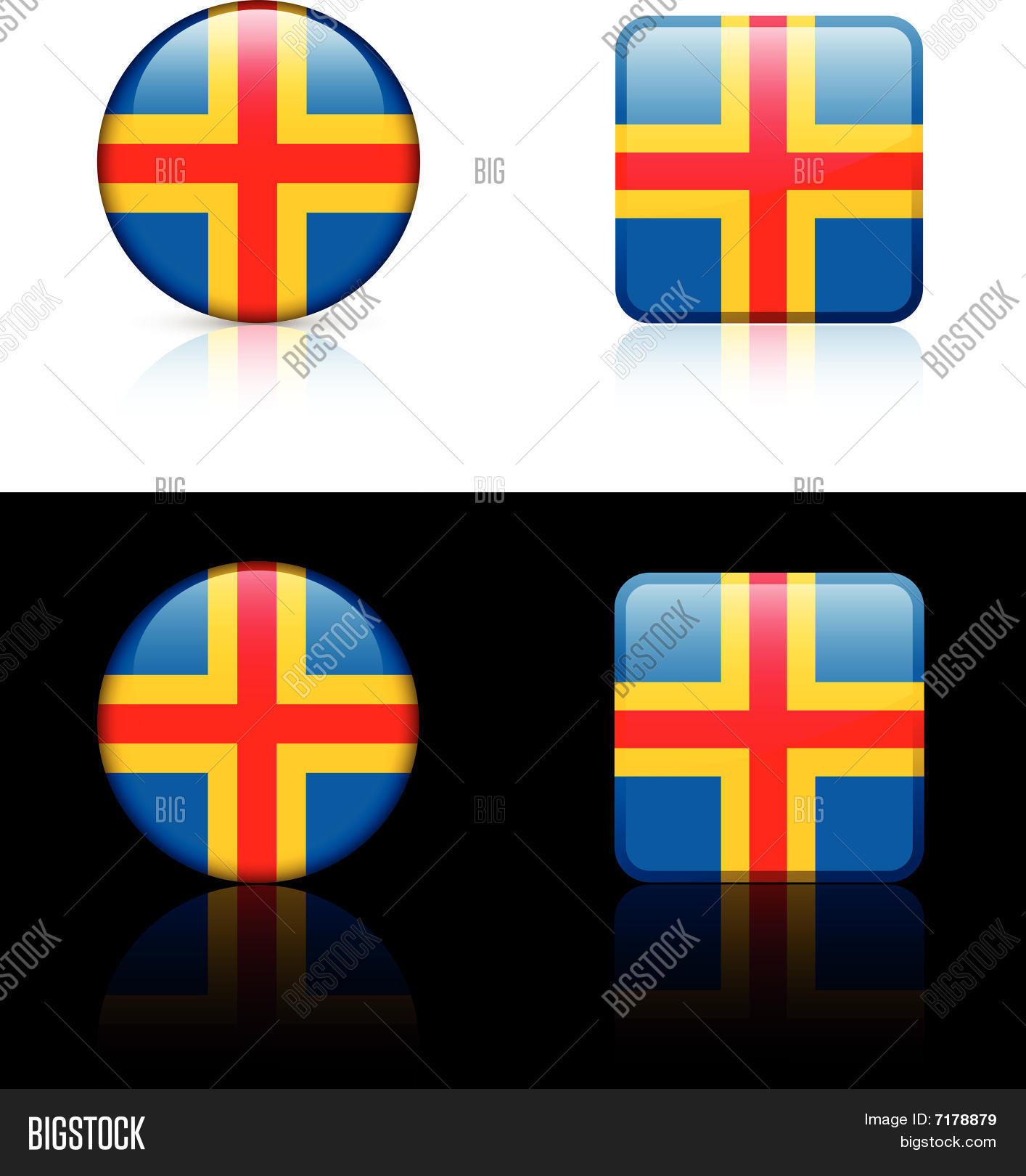 Aland Islands Flag Vector Photo Free Trial Bigstock