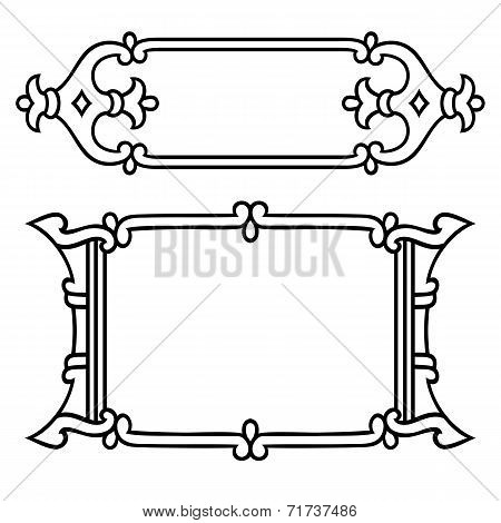 Russian style black ornamental decorative frame