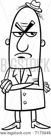 Angry Man Cartoon Coloring Page