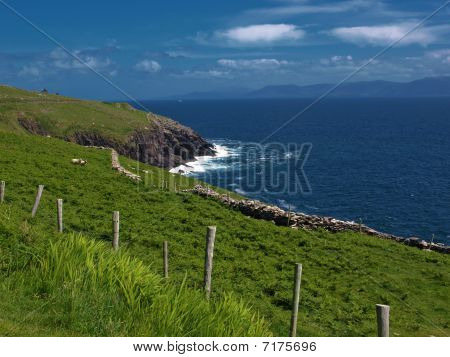Bellissimo paesaggio scenico vibrante e Seacape West Ireland