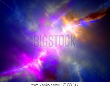 Multicolor Nebula In Space