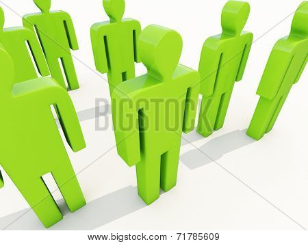 A crowd of people on a white background