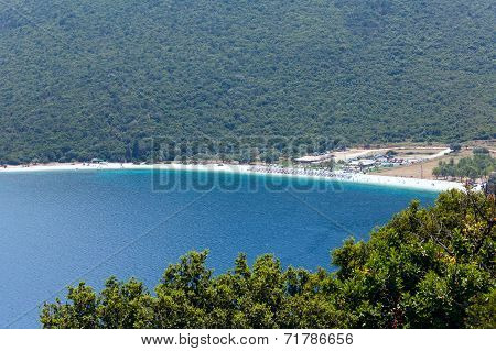 Top Summer View Of Antisamos Beach (greece,  Kefalonia).
