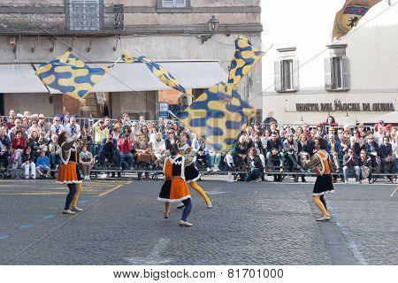 Acquapendente, ITALY - MAY 18, 2014: Festa dei Pugnaloni Festival in the City Center