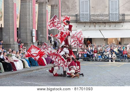 Acquapendente, ITALY - MAY 18, 2014: Festa dei Pugnaloni Festival in the City Center