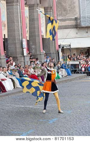Acquapendente, ITALY - MAY 18, 2014: Festa dei Pugnaloni Festival in the City Center