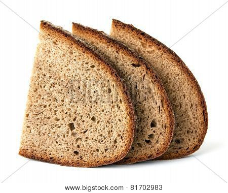 whole grain bread isolated on white background