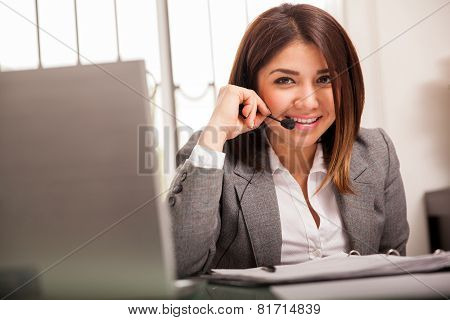 Happy Call Center Rep