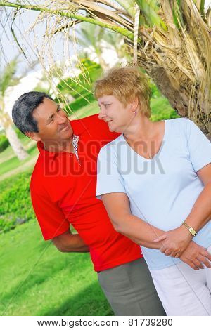Elderly family couple .
