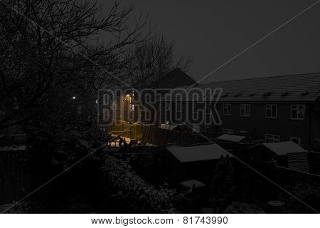 Snow over Residential Area