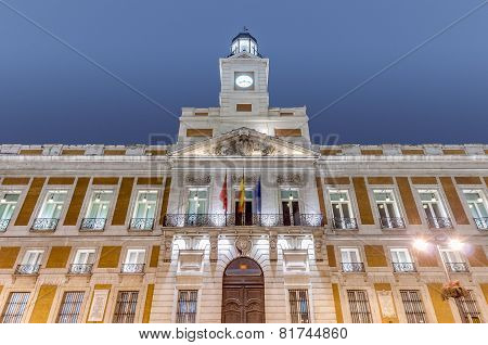 Real Casa De Correos Building In Madrid, Spain.