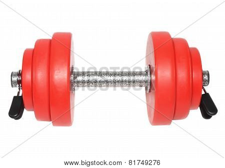A Sporting Equipment - Single Red Dumbbells.