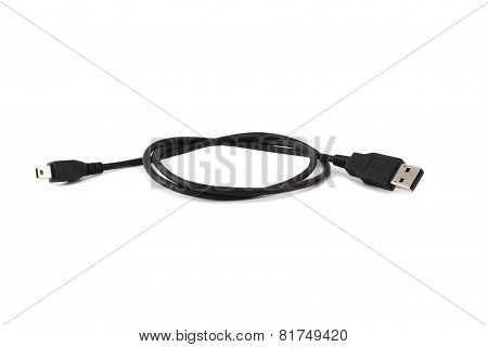 Usb-mini Usb Cable. Isolated.