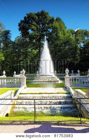 Grand Cascade In Pertergof, Saint-petersburg, Russia.