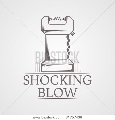 Abstract vector illustration of taser icon with text