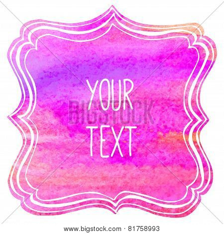 text frame with watercolor background