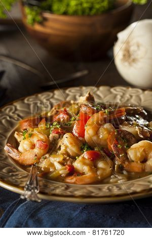 Homemade Shrimp And Sausage Cajun Gumbo