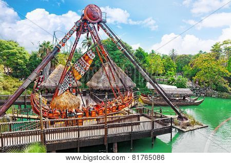 PORT-AVENTURA, SPAIN - SEPT, 06:Amusement park in Spain near Salou- Port Aventura.
