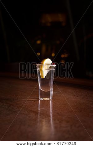 Tequila Shot With Lemon