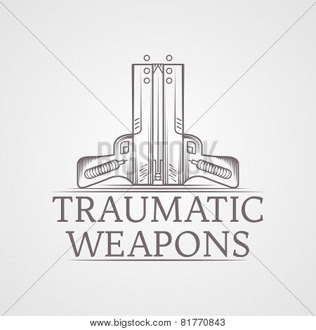 Abstract vector illustration of traumatic weapons