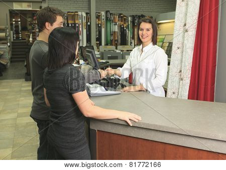 A home design shop with employee clerk