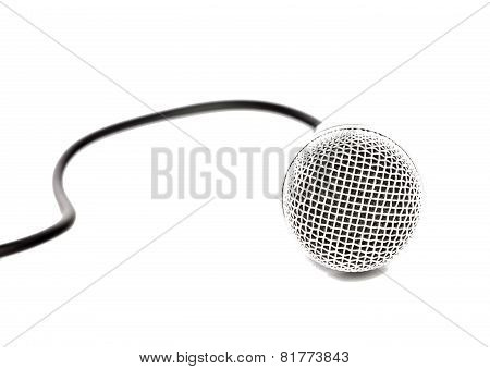 Microphone Isolated Over White.