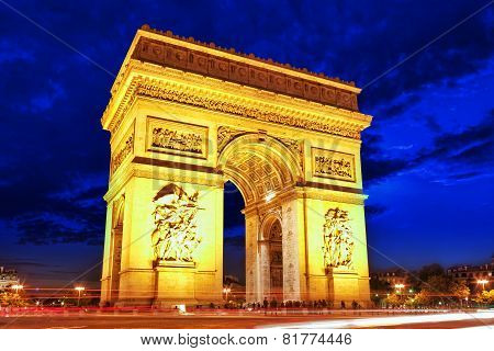 Arc De Triomphe In Paris. France