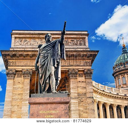Cathedral Of Our Lady Of Kazan, Monument Of Kutuzov,st Petersburg