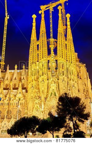BARCELONA, SPAIN - SEPTEMBER 02: Sagrada Familia,beautiful and majestic  outdoor  view .