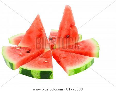 Slice Of Juicy Watermelon. Isolated