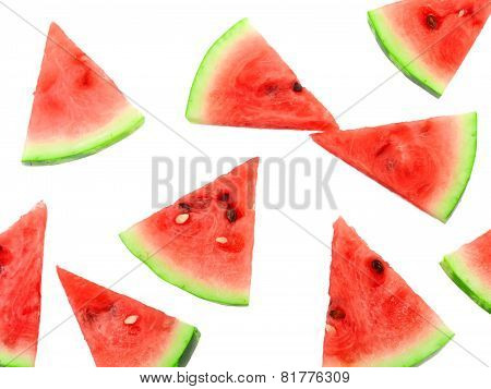 Slice Of Juicy Watermelon. Isolated