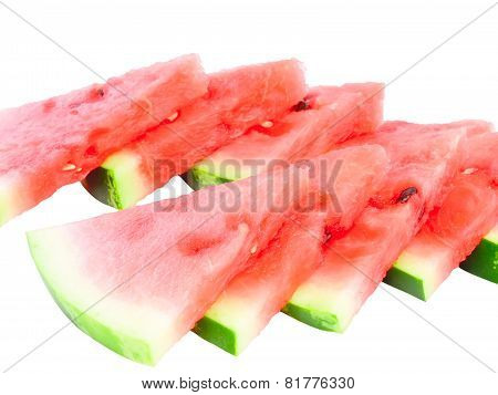 Slice Of Juicy Watermelon. Isolated