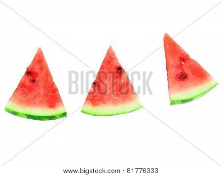 Slice Of Juicy Watermelon. Isolated