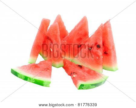 Slice Of Juicy Watermelon. Isolated
