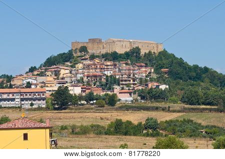 Panoramic view of Lagopesole. Basilicata. Southern Italy.
