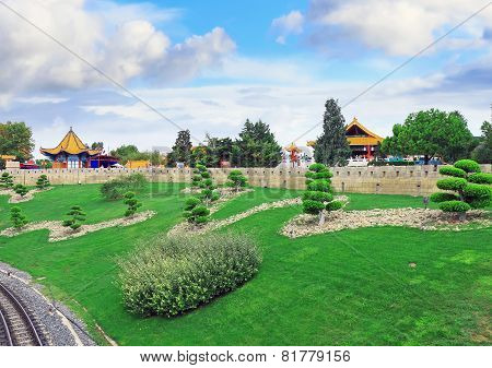 View Of The Chinese Park.