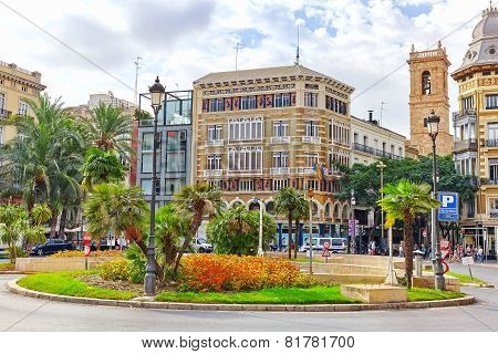 VALENCIA, SPAIN - SEPT 10: Cityscape of Valencia. September 10, 2014 in Valencia, Spain