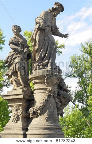 Statue On Charle's Bridge. Prague,