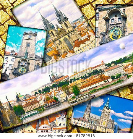 Collage Of Beautiful Prague.