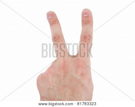 Fingers Of A Hand In The Form Of The Letter V