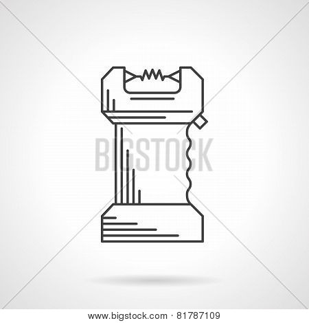Black line flat vector icon for taser