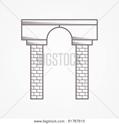 Contour vector icon for arch