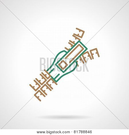 Flat line vector icon for zipper