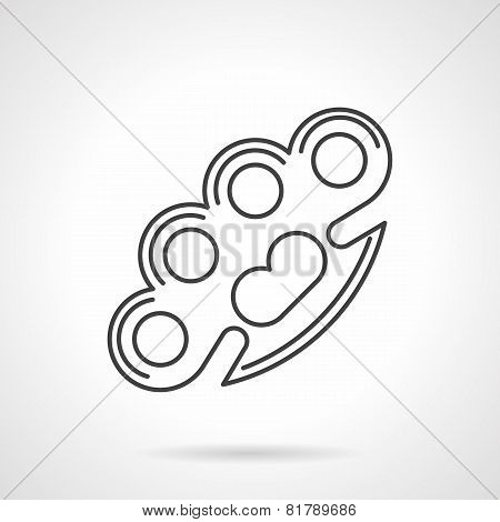 Contour vector icon for brass knuckles