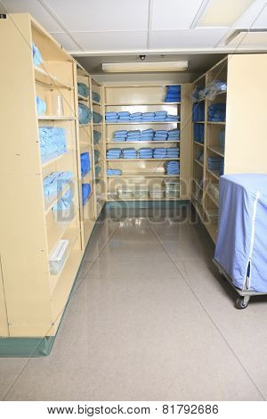 Medical staff sterilizing hands and arms before surgery